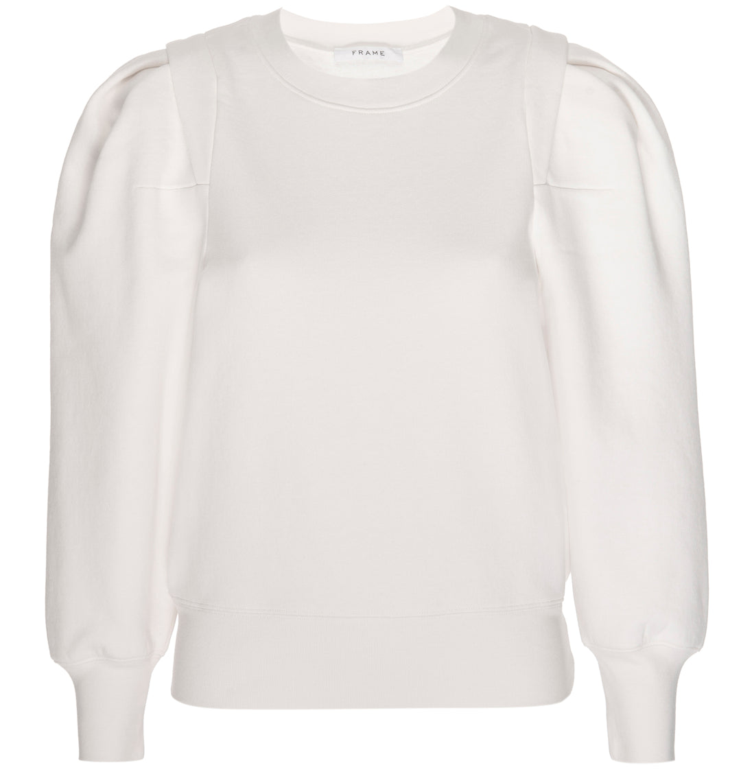 Frame - Pleated Panel Sweatshirt in Off White