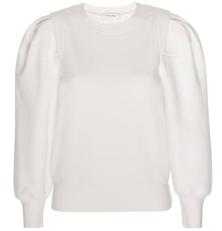 Frame - Pleated Panel Sweatshirt in Off White