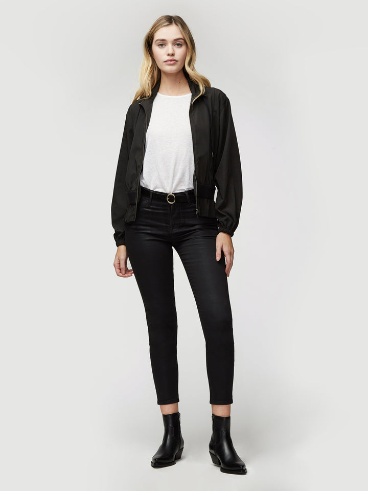 FRAME - Le High Skinny Coated Noir Coated Jeans