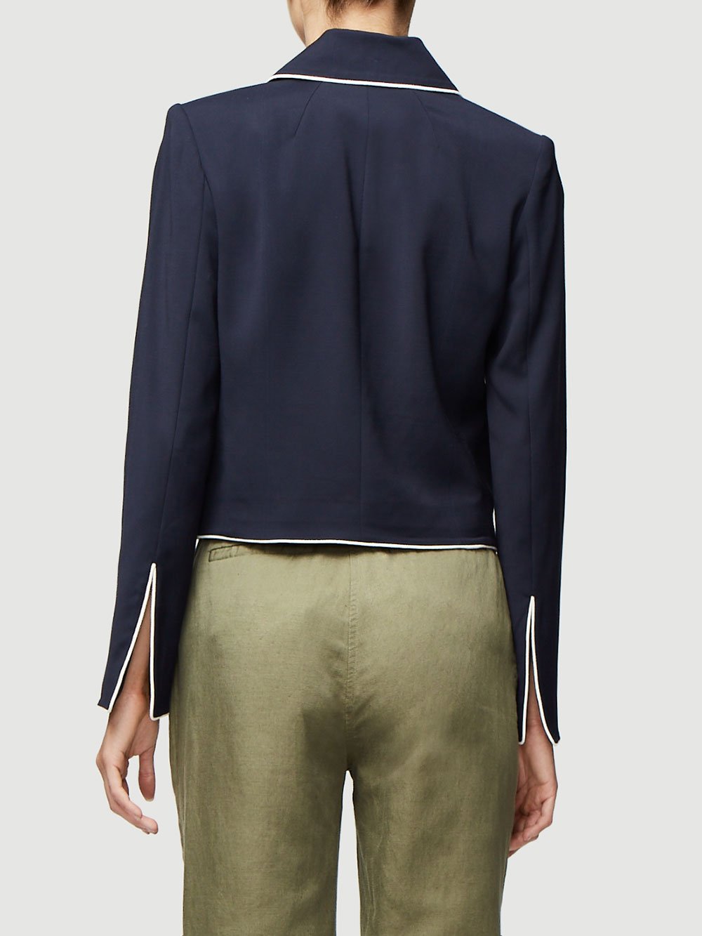 Frame - Double Breasted Piped Jacket in Navy Default