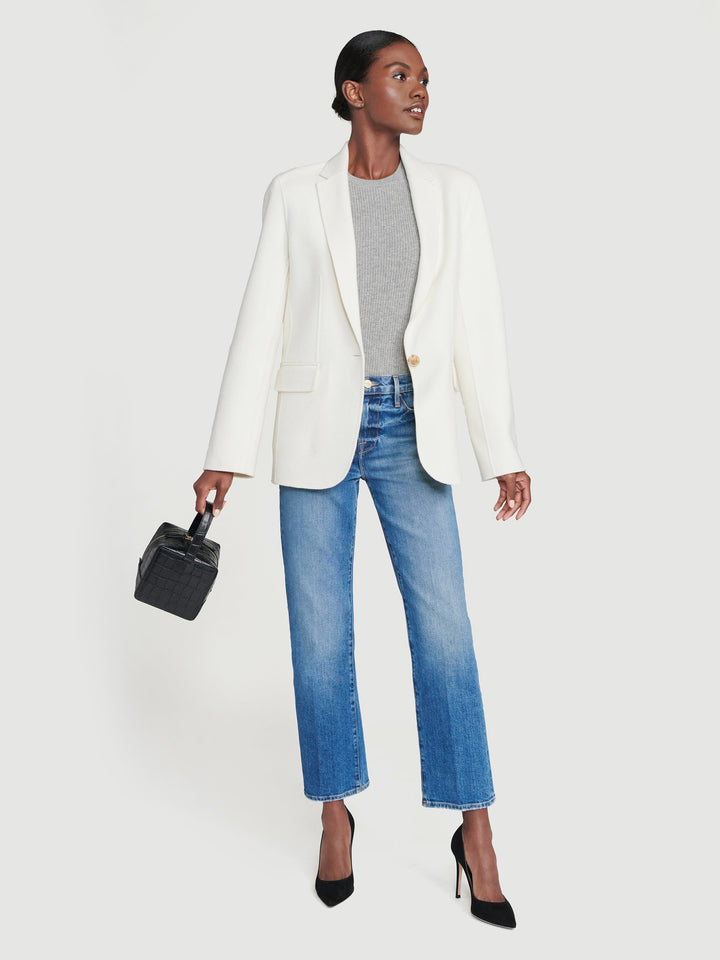 Frame - Boyfriend Blazer in Off White
