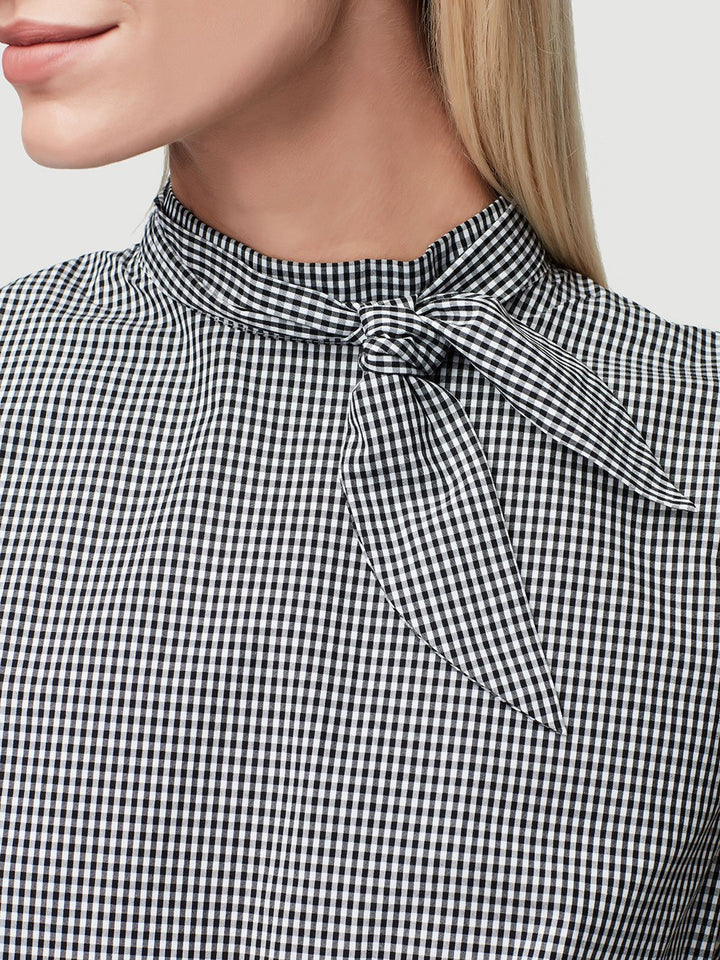 Frame - Knot Gingham Sleevless Top Noir Multi