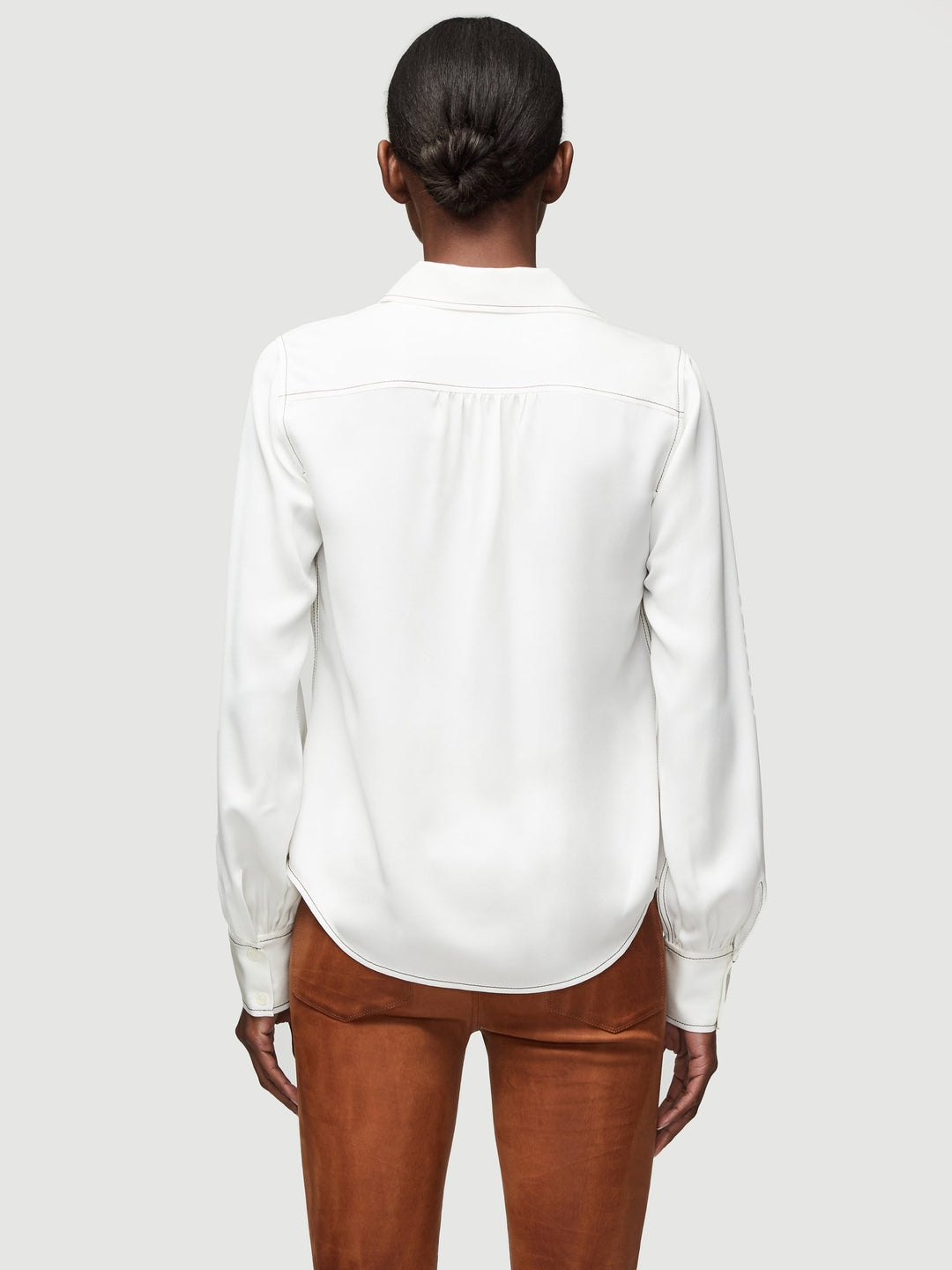 Frame - 70s Contrast Stitch Shirt in Blanc