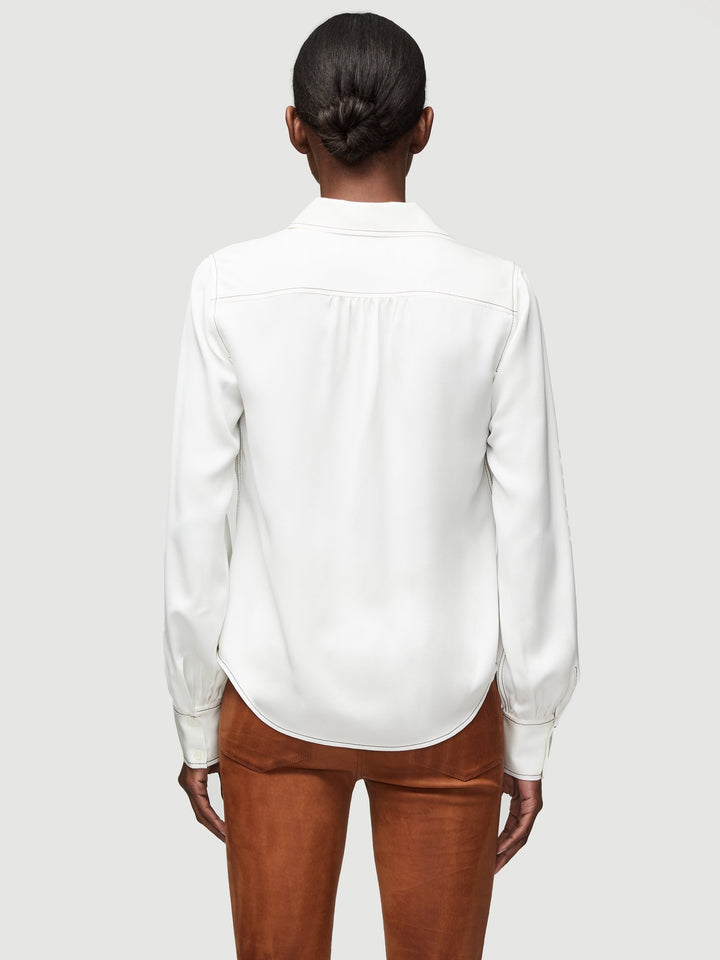 Frame - 70s Contrast Stitch Shirt in Blanc