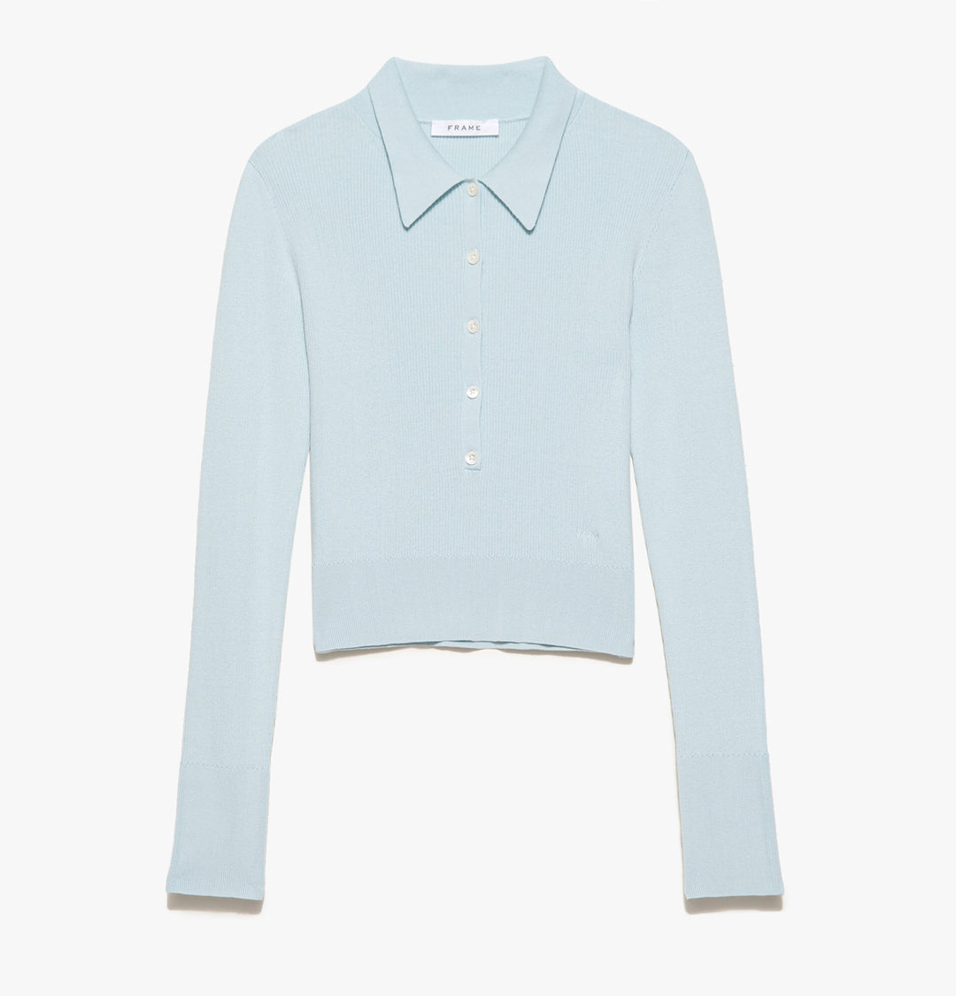 Frame - Shrunken Polo Sweater in Cloud Blue