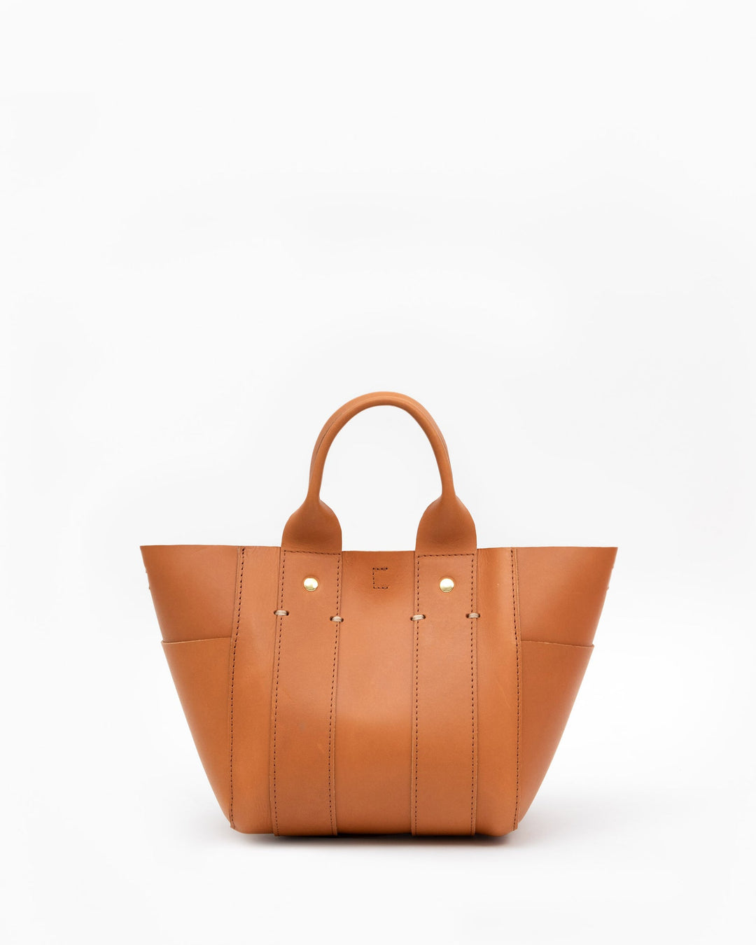 Clare V. - Le Petit Box Tote in Cuoio Vachetta