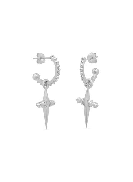LUV AJ - Mini Cross Hoops in Silver