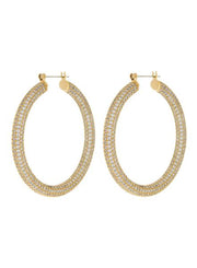 LUV AJ - Pave Amalfi Hoops in Gold