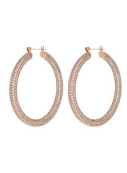LUV AJ - Pave Amalfi Hoops in Rose Gold