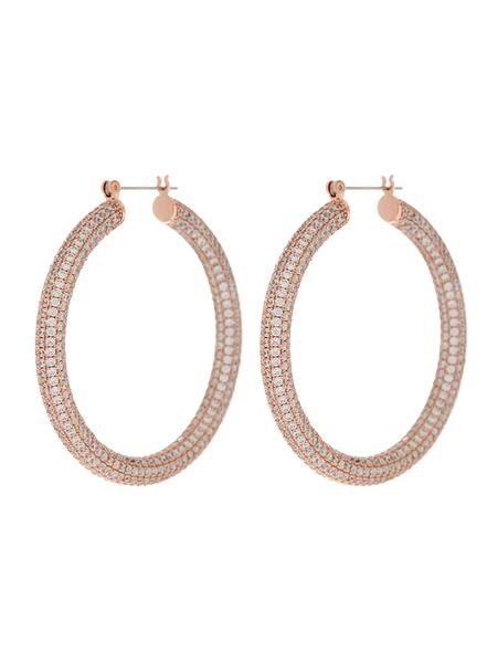 LUV AJ - Pave Amalfi Hoops in Rose Gold