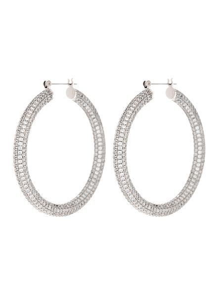 LUV AJ - Pave Amalfi Hoops in Silver