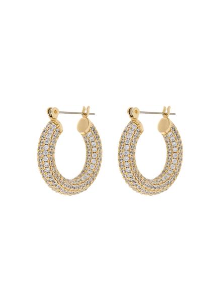 LUV AJ - Pave Baby Amalfi Hoops in Gold
