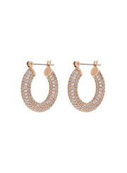 LUV AJ - Pave Baby Amalfi Hoops in Rose Gold
