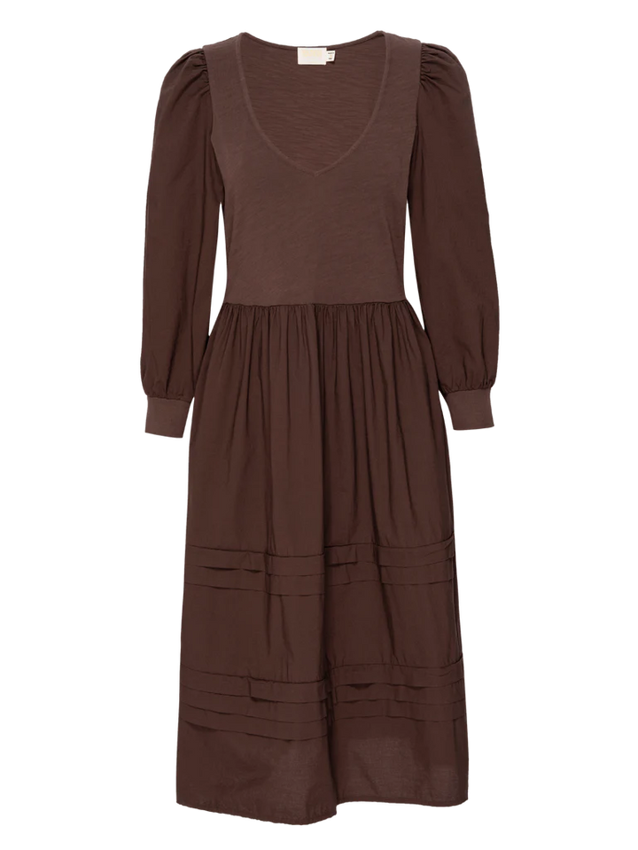 Nation LTD - Mahal Peasant Combo Dress in Pinot Noir