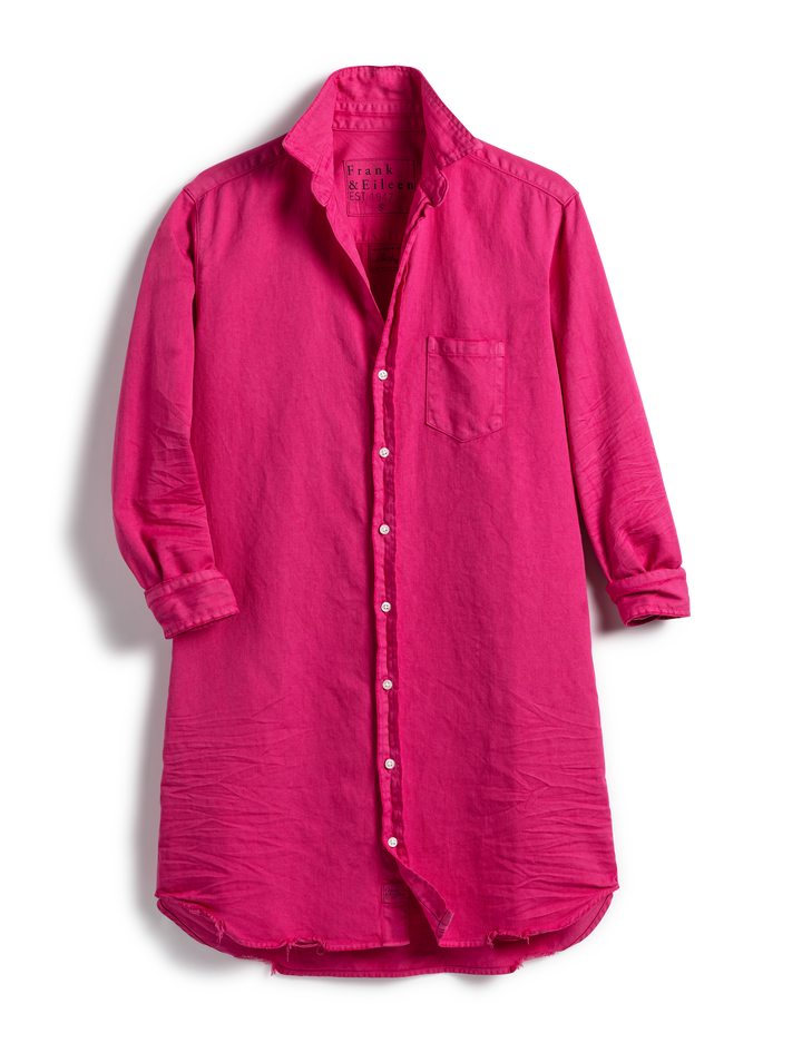 Frank & Eileen - Mary Woven Button Up Dress in Magenta Pink
