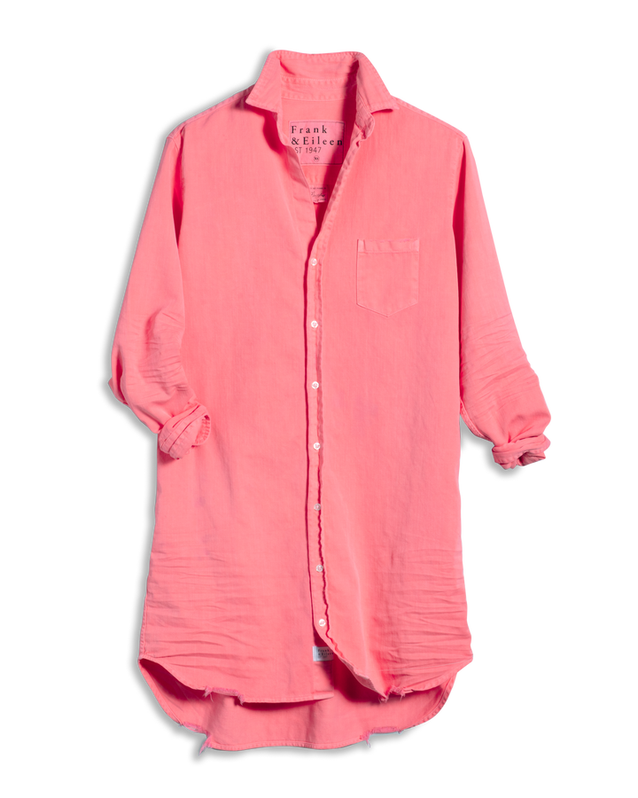 Frank & Eileen - Mary Woven Button Up Dress in Neon Strawberry