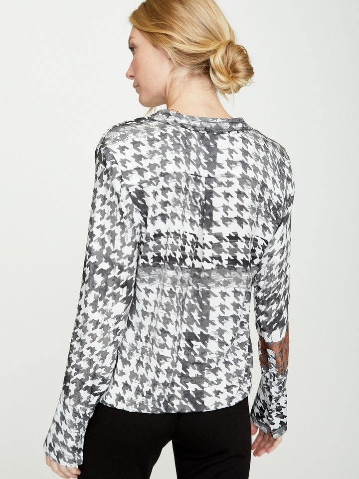 BROCHU WALKER - Mayes Wrap Top Houndstooth