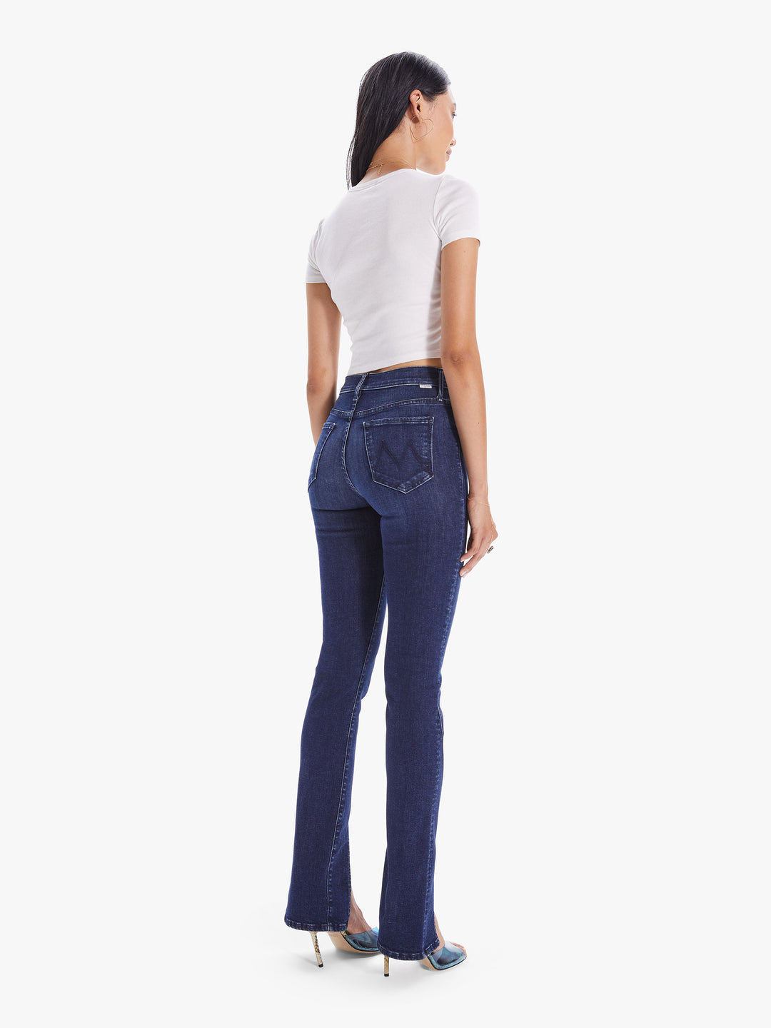 Mother - The Rascal Sliced Up Heel in Mint Condition Denim