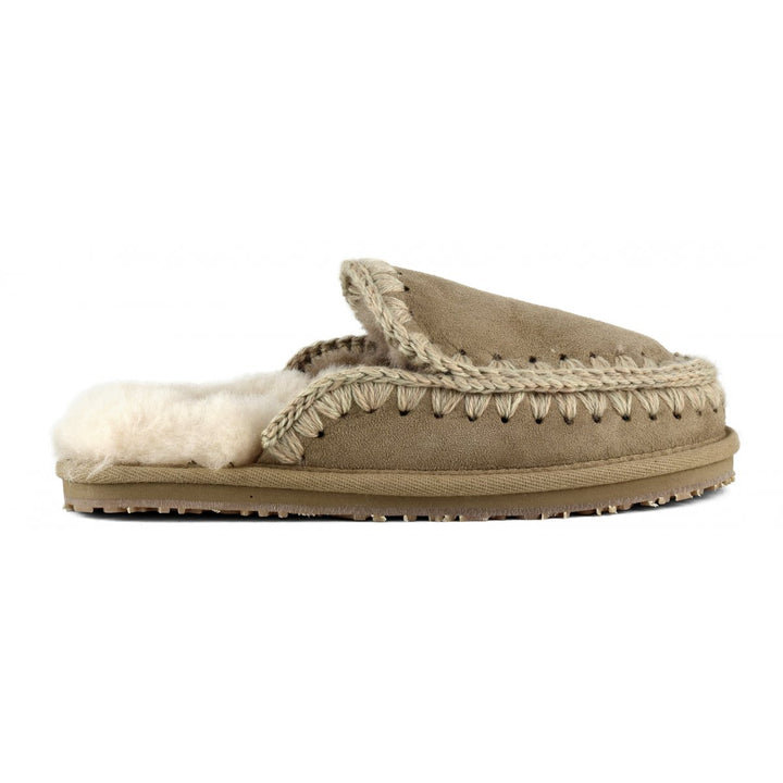 MOU - Suede Slipper Full Eskimo Stitch in Camel