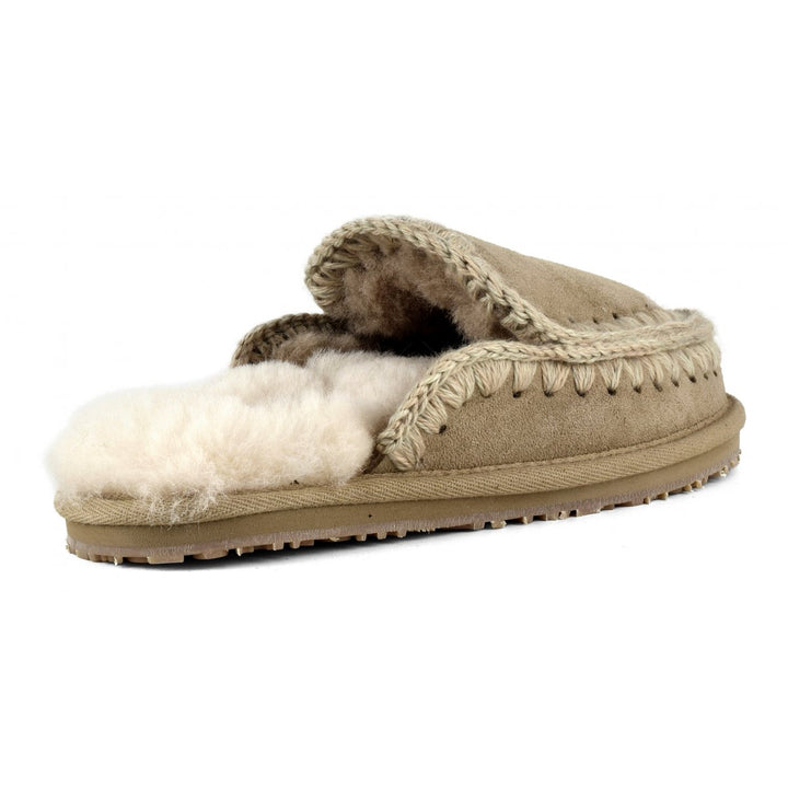 MOU - Suede Slipper Full Eskimo Stitch in Camel
