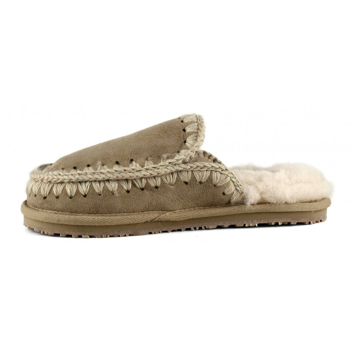 MOU - Suede Slipper Full Eskimo Stitch in Camel