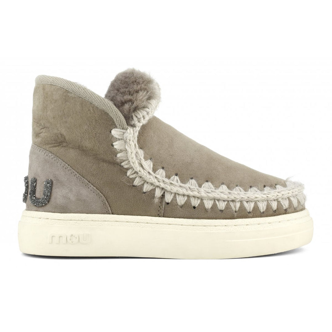MOU - Eskimo Sneaker Bold Glitter Logo in Elephant Grey