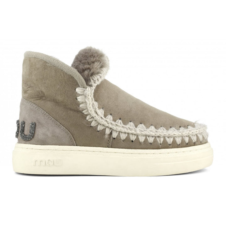 MOU - Eskimo Sneaker Bold Glitter Logo in Elephant Grey