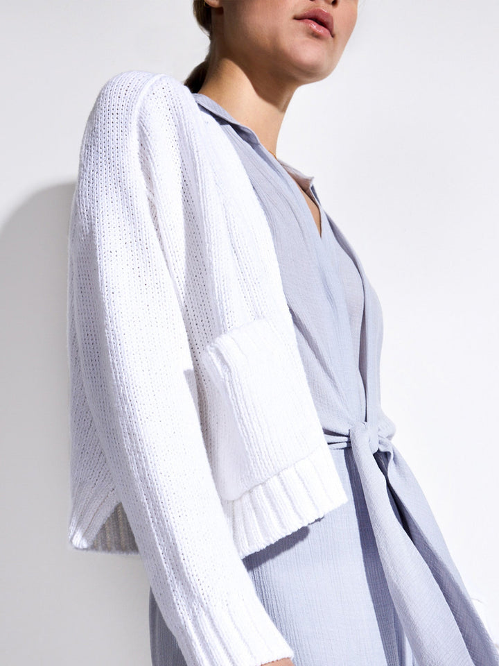 Brochu Walker - Cropped Cardigan in Salt White