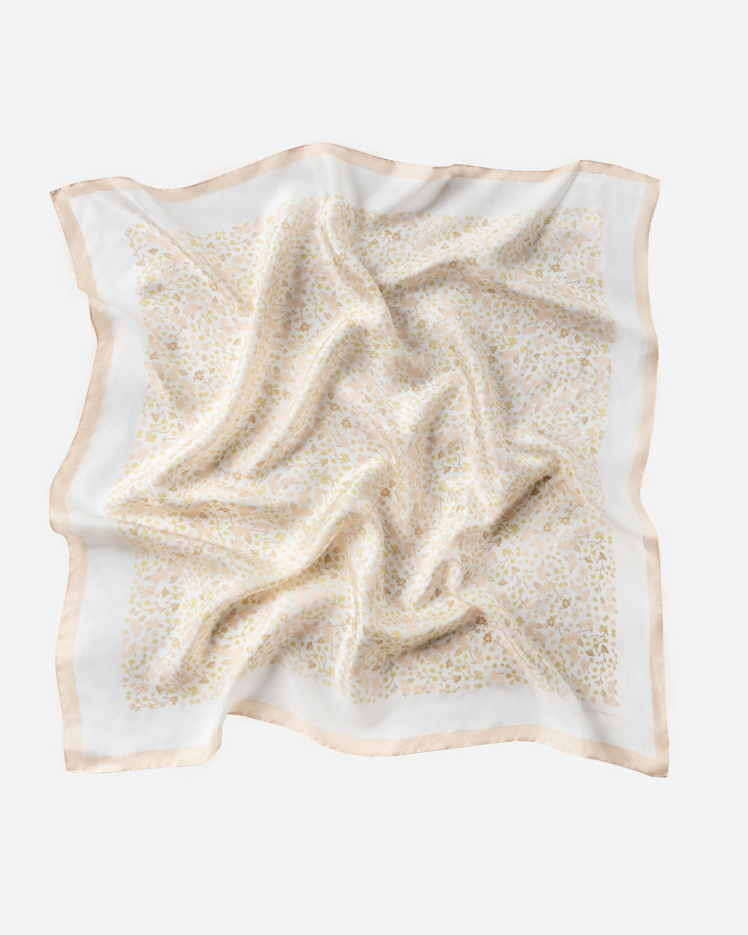 Manner Market - The Sophia Silk Bandana in Beige Flowers Accessories