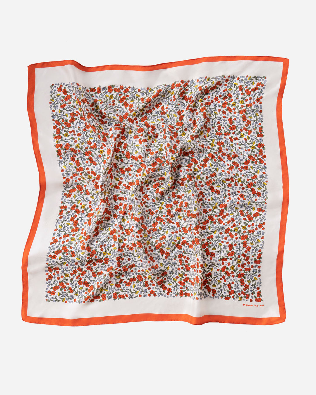Manner Market - The Sophia Silk Bandana in Red Flowers