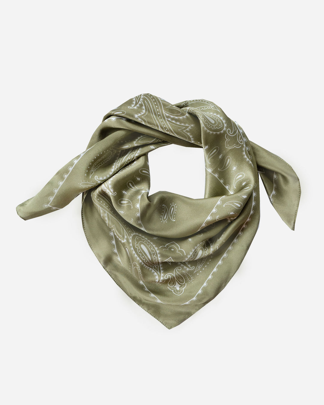 Manner Market - The Western Silk Bandana in Olive Scarves