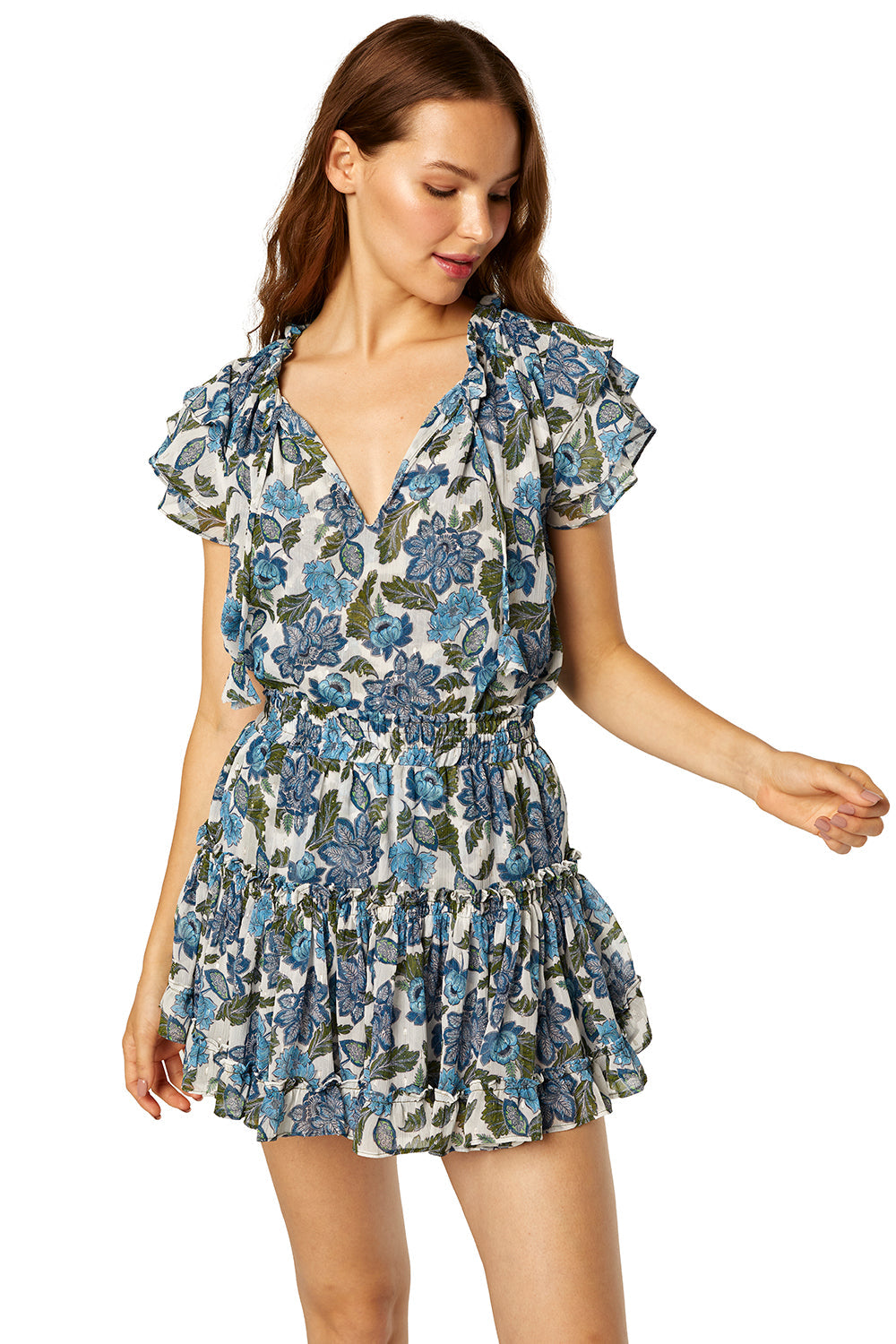 Misa - Maria Top in Flora Azulia Tops