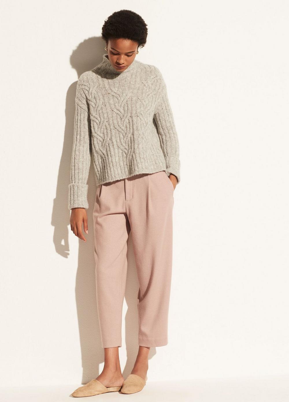 Vince - Mirrored Cable Turtleneck in Light Grey