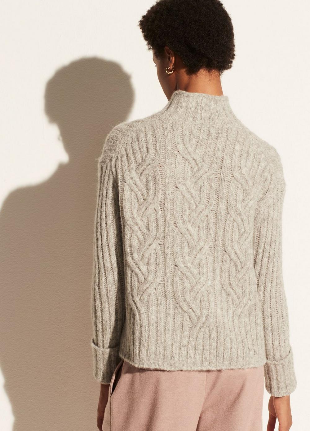 Vince - Mirrored Cable Turtleneck in Light Grey
