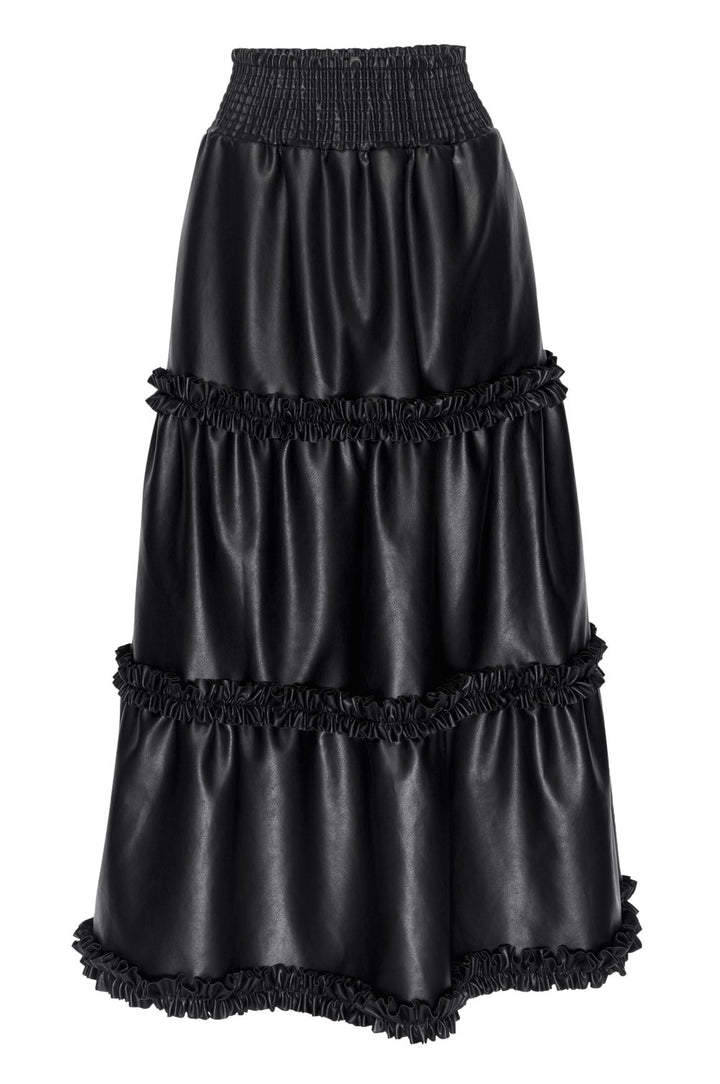 Misa - Kelis Skirt in Obsidian Vegan Leather