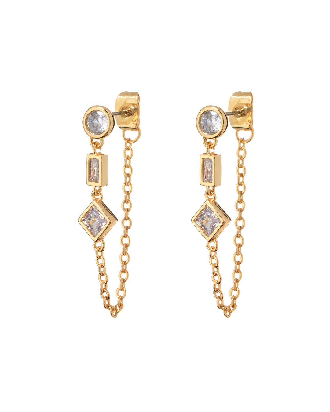 LUV AJ - Mixte Chain Studs in Gold