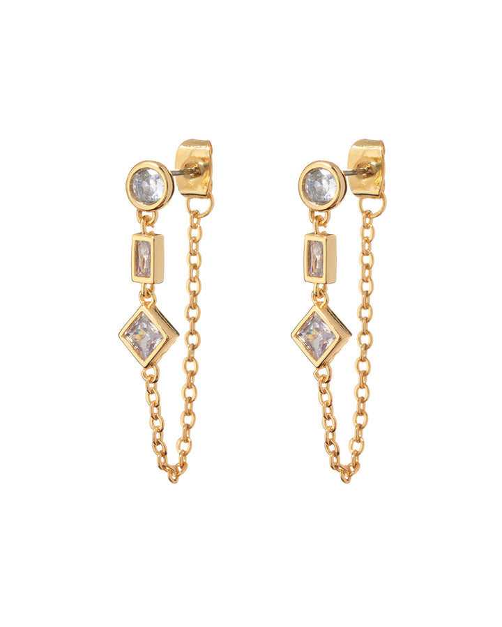 LUV AJ - Mixte Chain Studs in Gold