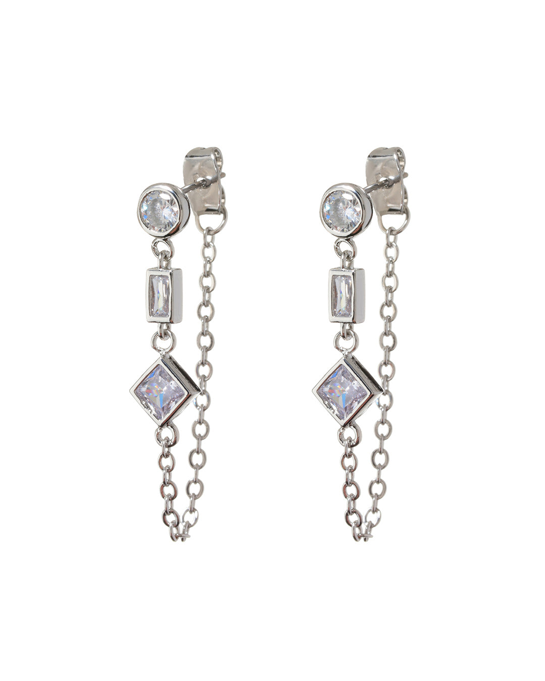 LUV AJ - Mixte Chain Studs in Silver