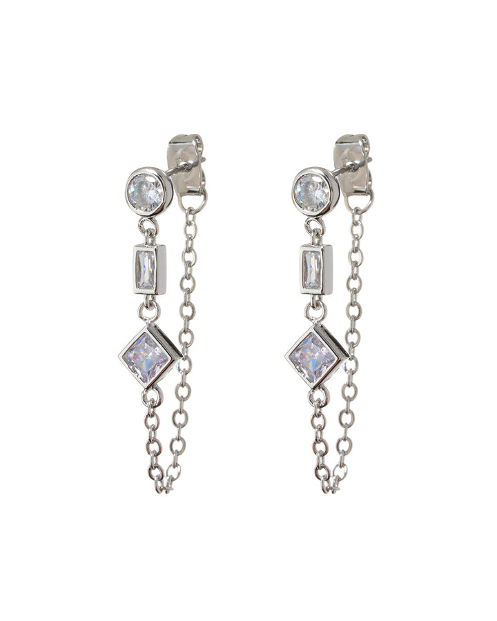 LUV AJ - Mixte Chain Studs in Silver