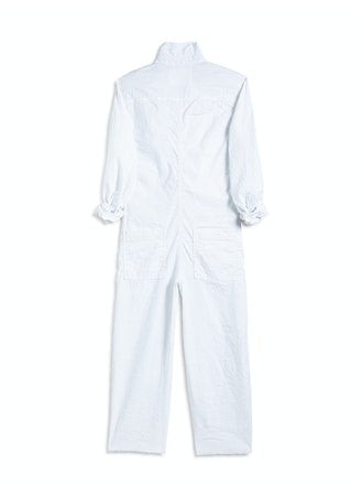 Frank & Eileen - Northern Ireland Playsuit in White Performance Linen