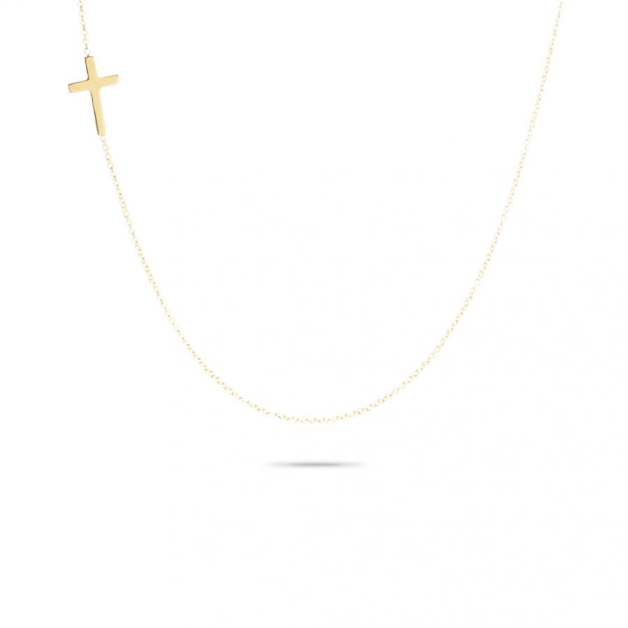 Adina - Tiny Cross Necklace 14K Gold