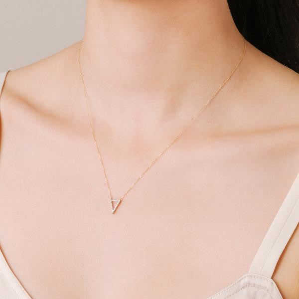 Adina - Pave Open Triangle Necklace