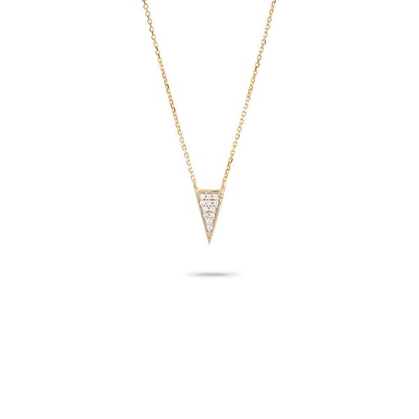 Adina Reyter - Super Tiny Long Pave Triangle Necklace
