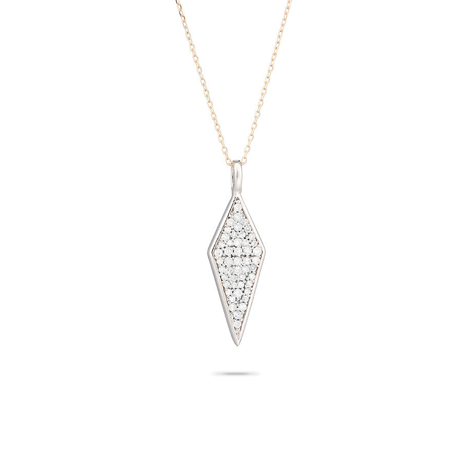 Adina Adina - Long Solid Pave Diamond Necklace at Blond Genius
