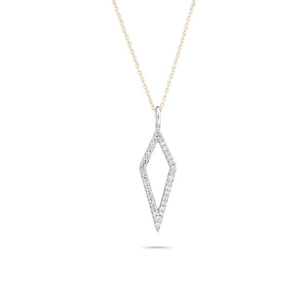 Adina - Long Open Pave Diamond Necklace