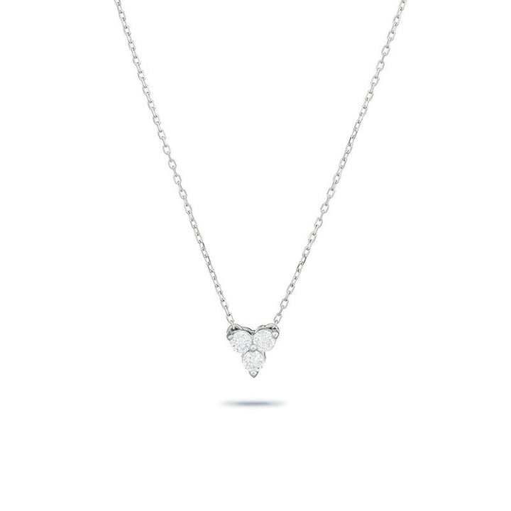 Adina - Diamond Cluster Necklace Sterling Silver