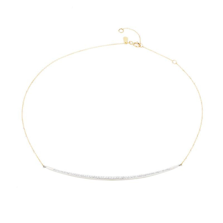 Adina- Pave Curve Collar 14k gold