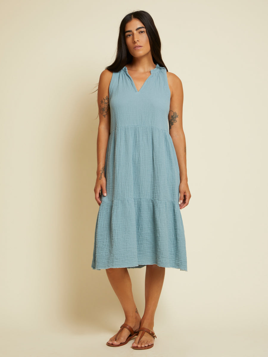 Nation LTD - Nadie Tiered Dress in Dusty Blue