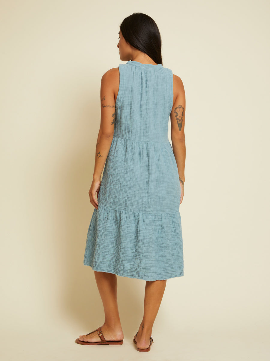 Nation LTD - Nadie Tiered Dress in Dusty Blue