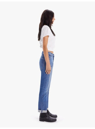Mother - The Scrapper Cuff Ankle Fray in Running with Scissors Denim
